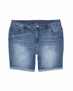 Daily Wear Breathable Classic Everit Shorts with Rolled Hem | Medium Wash