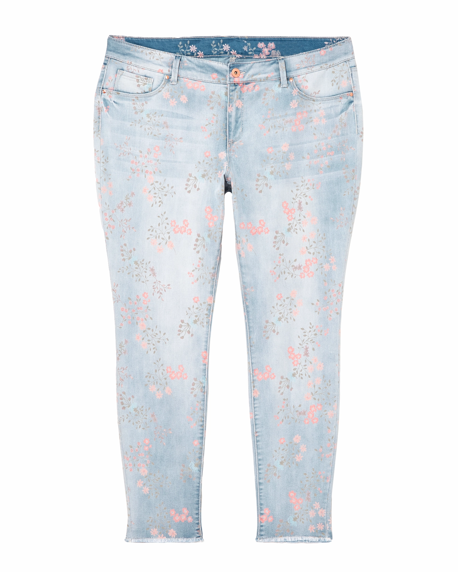 Roni Skinny with Fray Hem | Light Wash / Pink Go Anywhere Look
