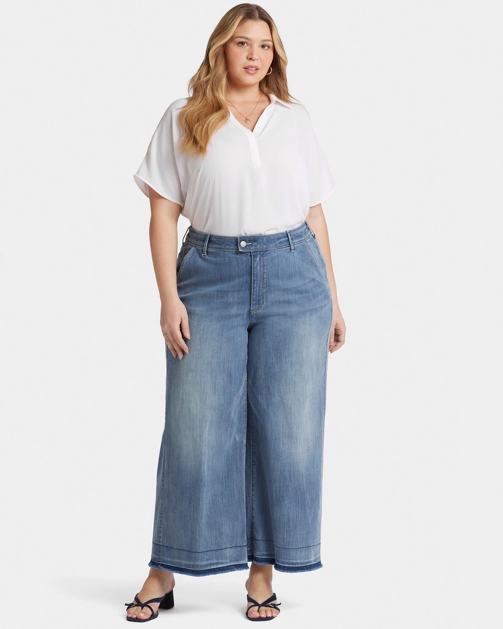 Mona Wide Leg Trouser | State Light Washed