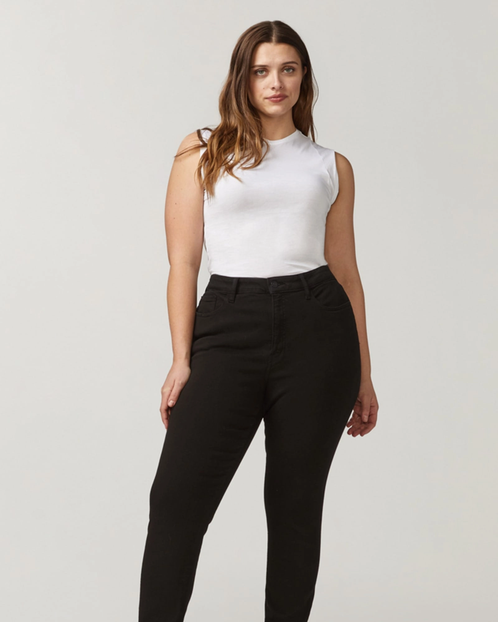 Madeline High Rise Skinny Jean | Black Timeless Fit Clean Detail