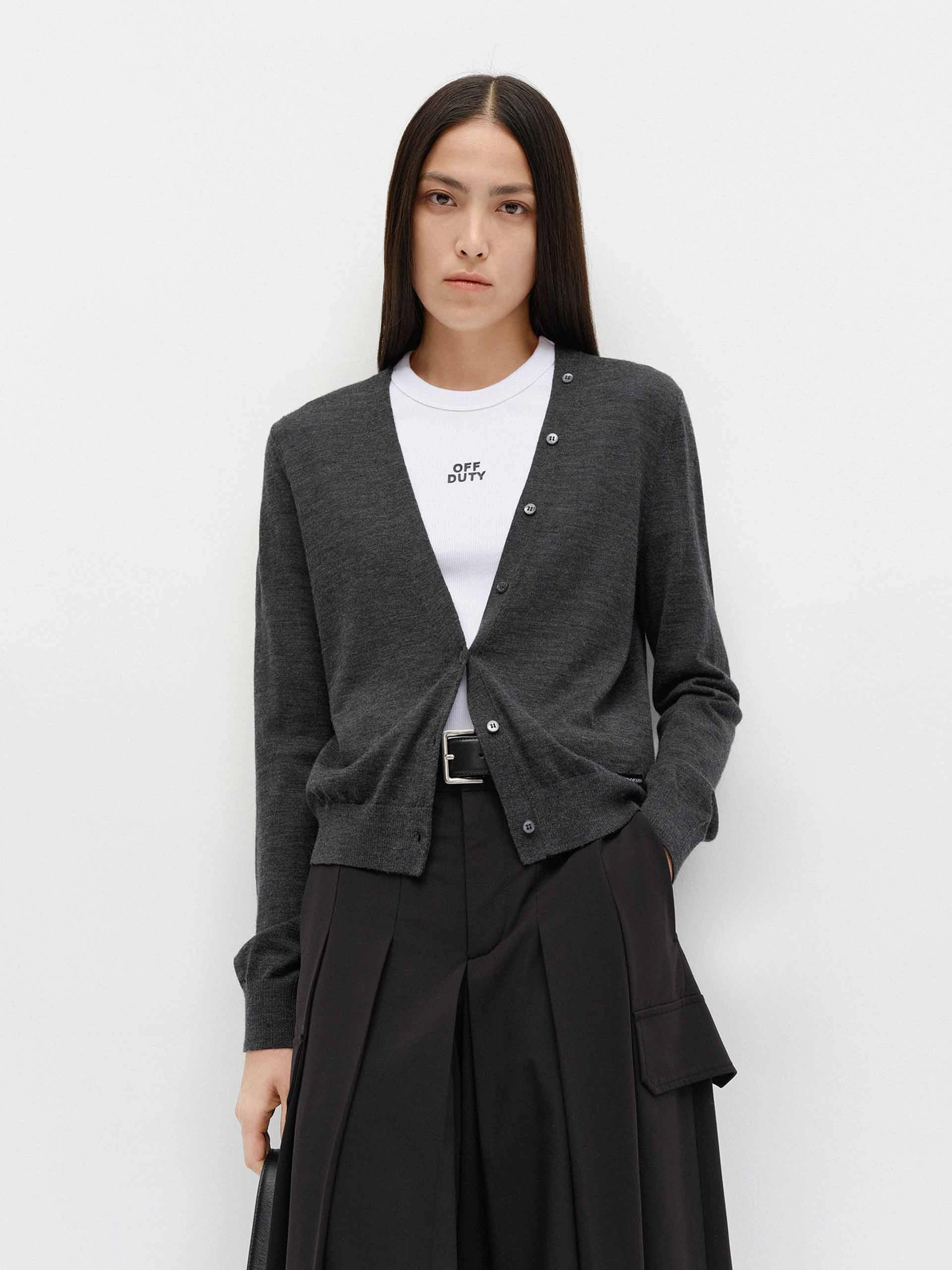 Daily Trend Relaxed Comforted V-neck Soft Wool Cardigan