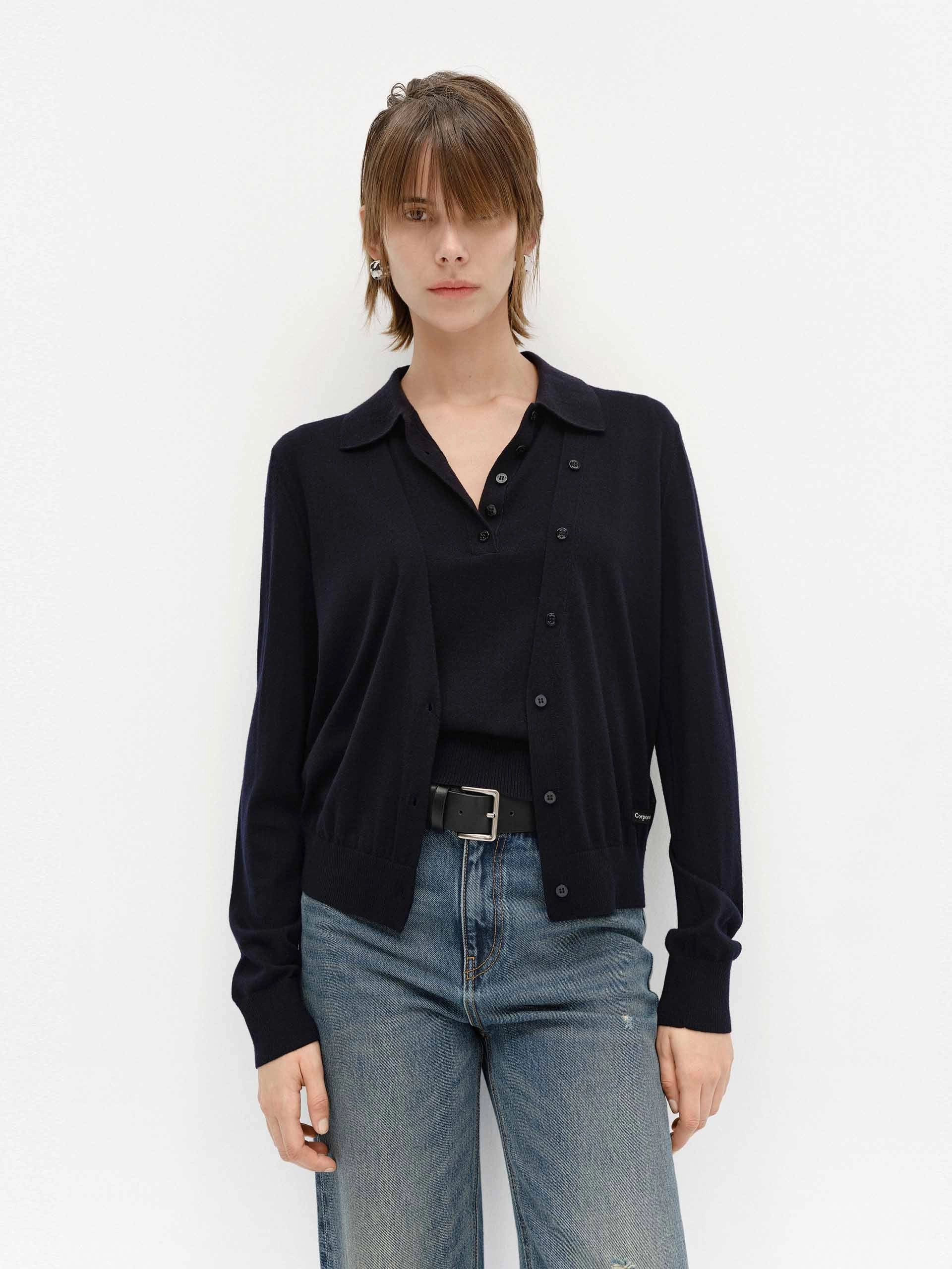 Relaxed Warmth V-neck Soft Wool Cardigan