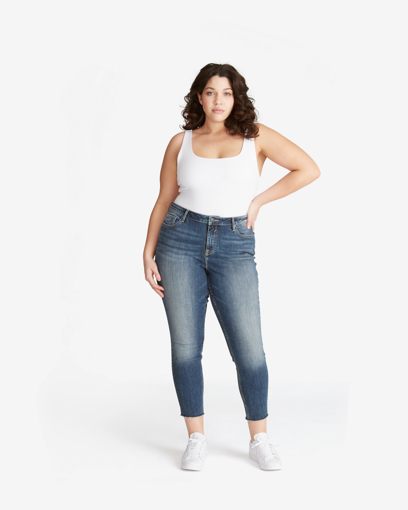 Anti Snag Thread Technology Alanis Frayed Skinny Jean | Medium Wash