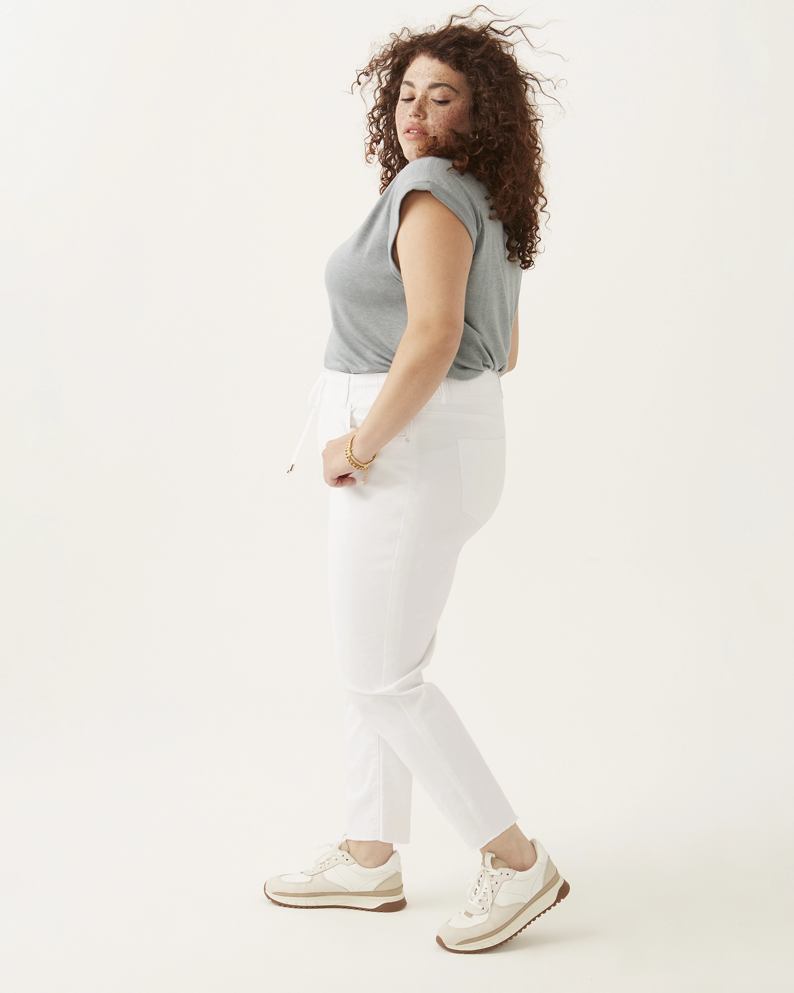 Andi Elastic Tie Waist Skinny Jean | White Classic Wear Slim