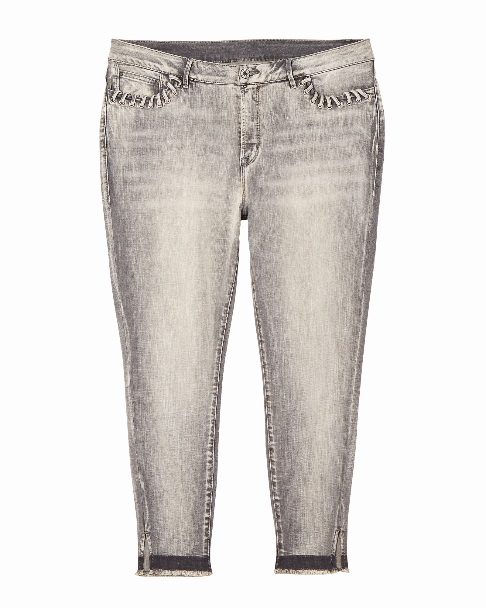 Belt Loop Reinforcement Jay Rocker Whipstitch Skinny Jean | Light Grey