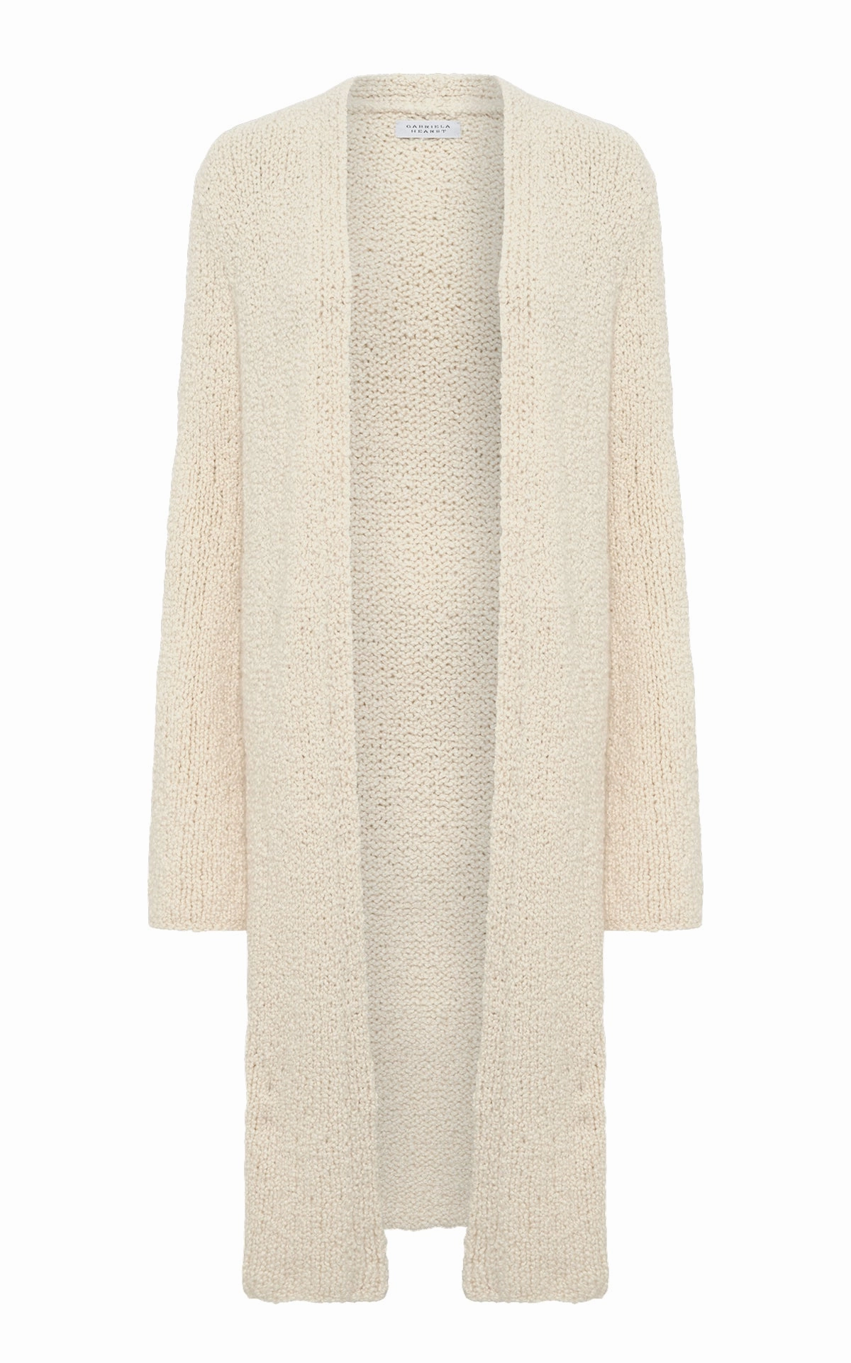 Uxia Knit Cardigan in Ivory Cashmere Boucle Adjustable Cuff