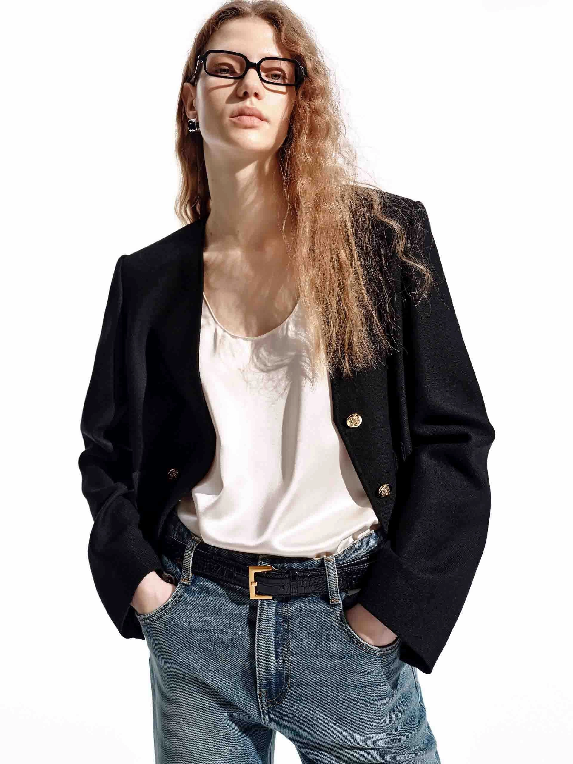 V-neck Wool Jacket Upgrade