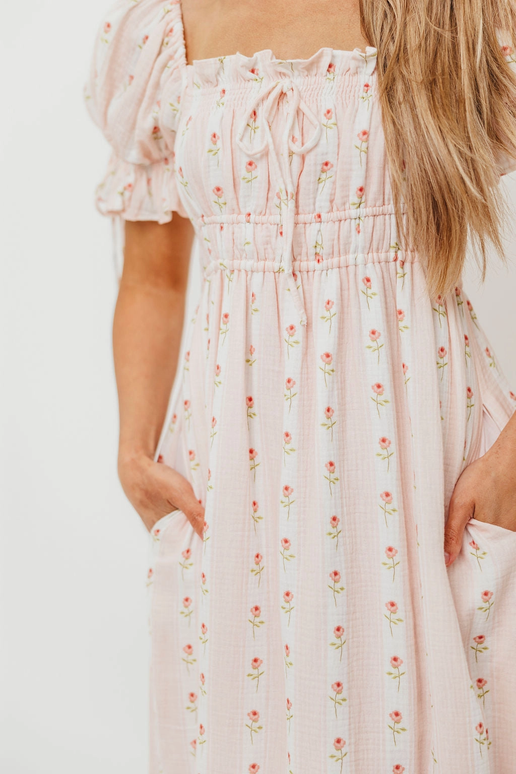 Stylish Wear Savanna Steppe 100% Cotton Dress in Pink Rose - Bump Friendly & Inclusive Sizing