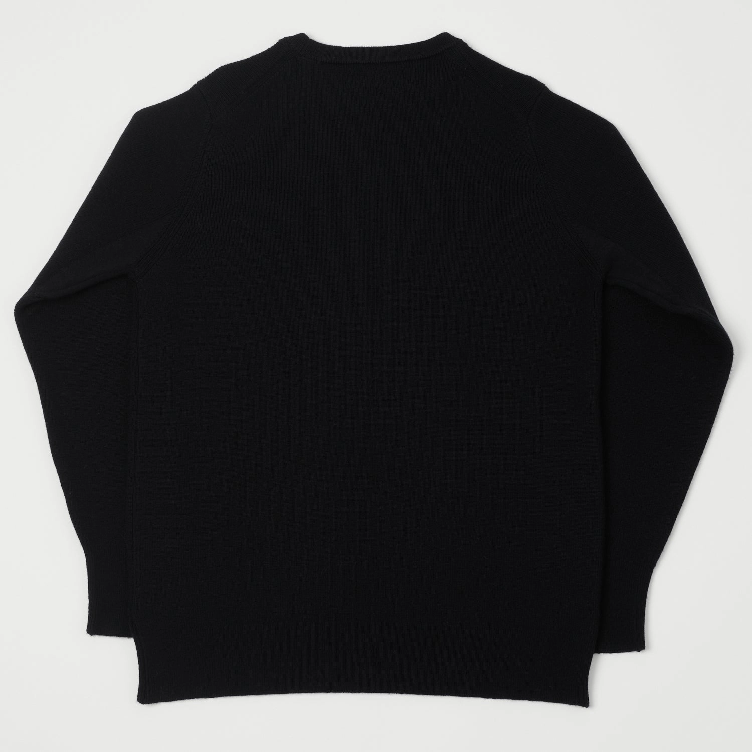 Merz b. Schwanen 'Good Basics' Ribbed Merino Wool Pullover - Deep Black Modern Casual Look LowImpact Knitting