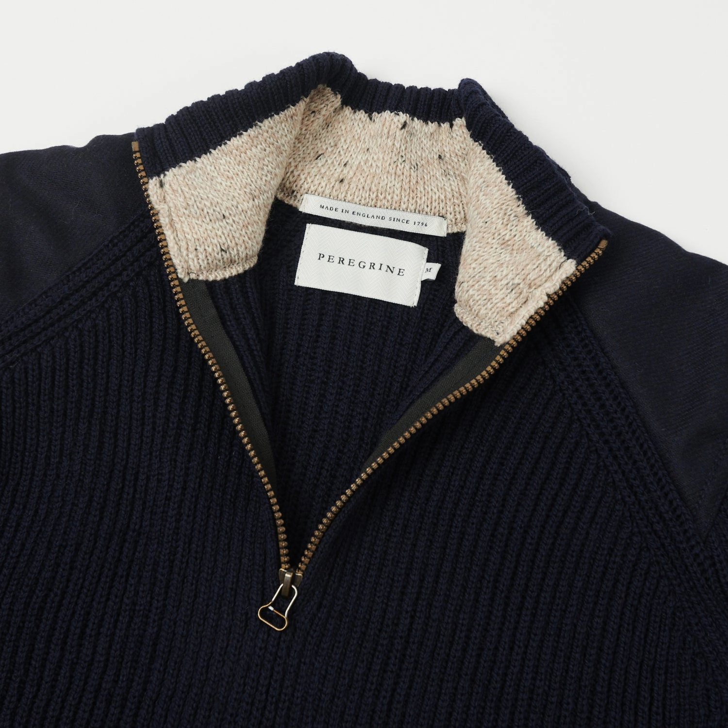 Peregrine Foxton Quarter Zip Jumper - Navy Modern Silhouette