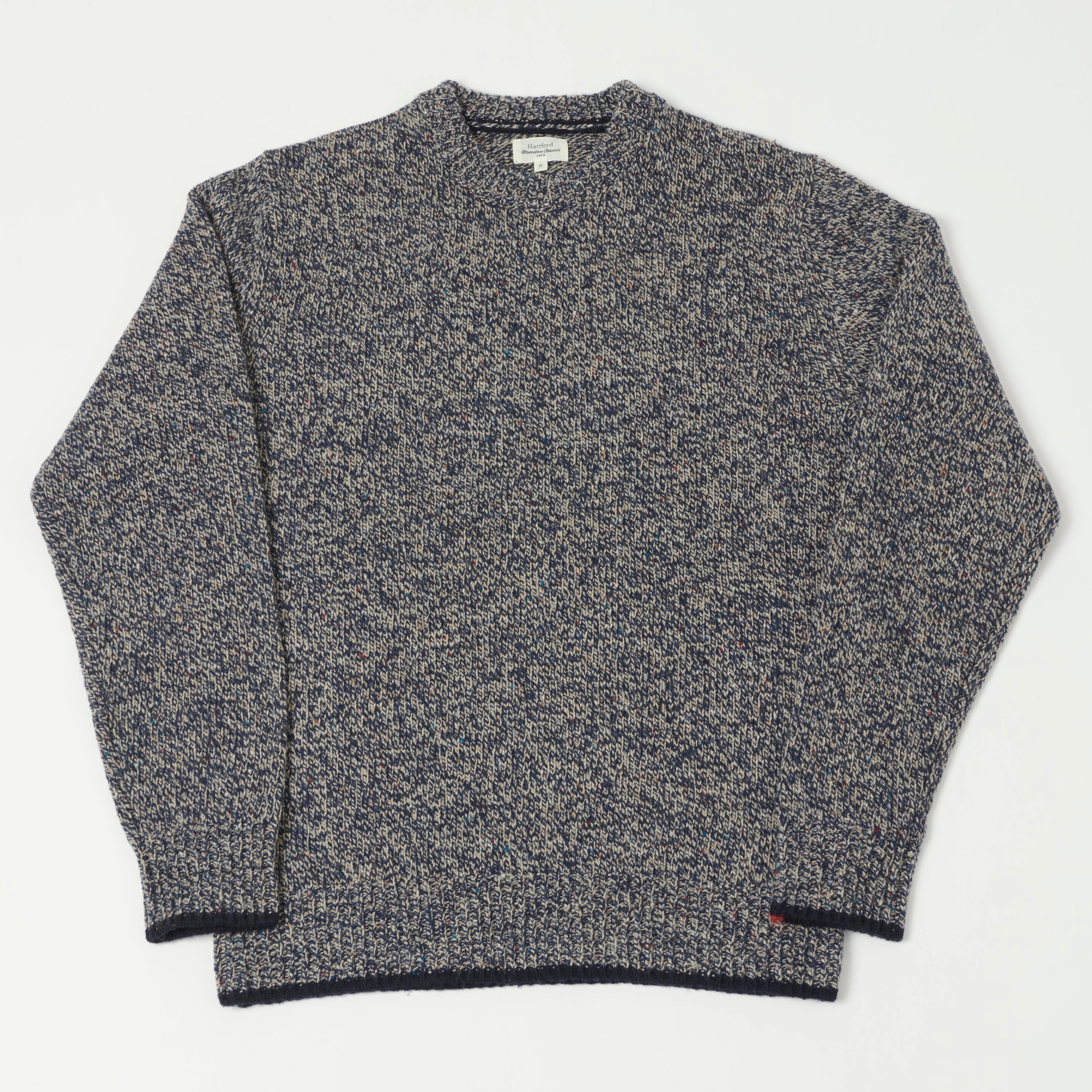 Chilly Days Hartford 'Marl' Crew Knitted Sweater - Indigo Marl