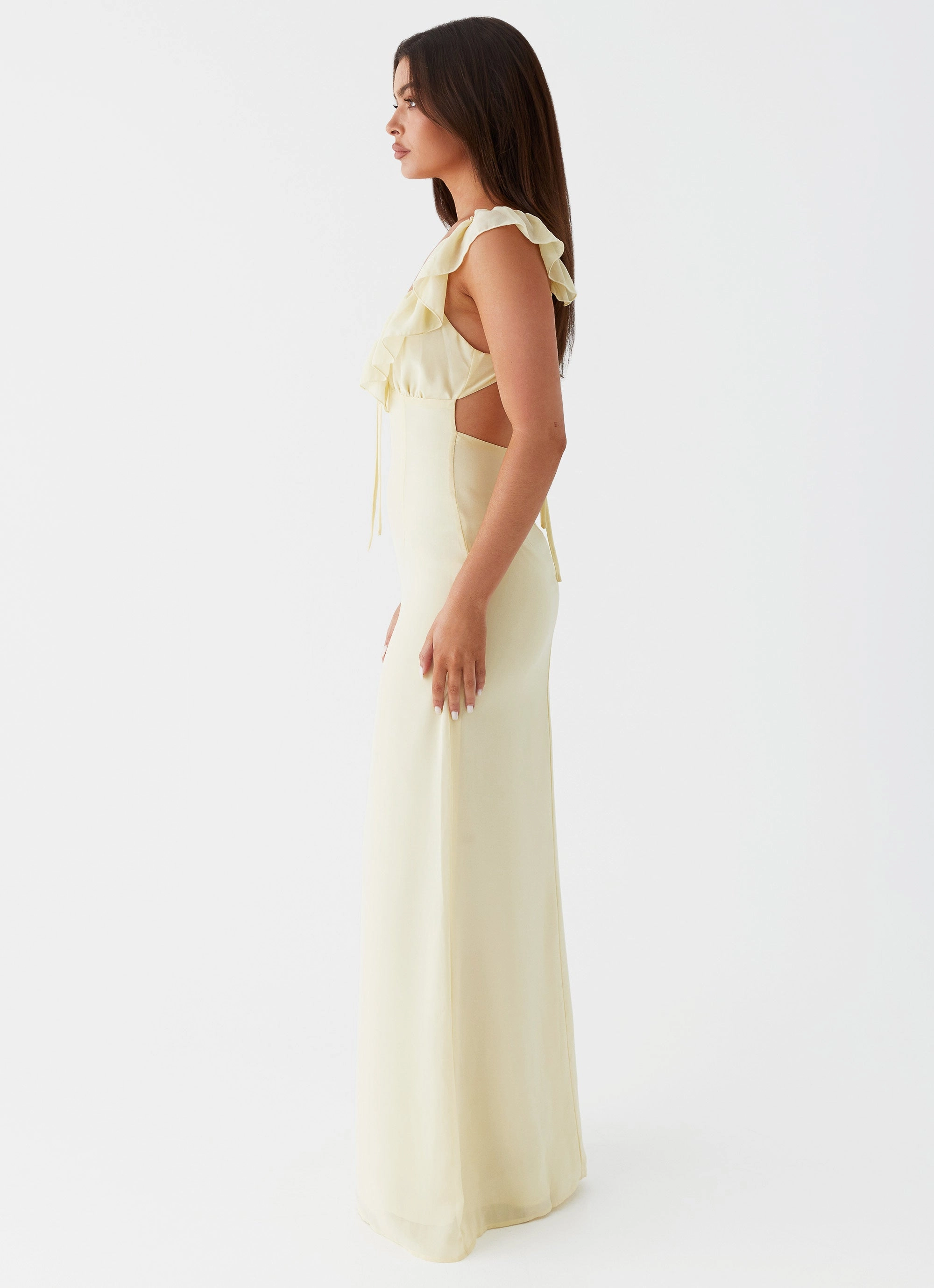 Silky-Feel Silvie Maxi Dress - Yellow