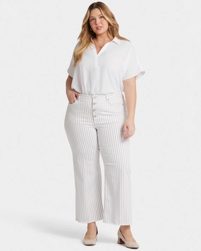 Morning Stroll Professional Wear Brunch Outfit Teresa Wide Leg Ankle Jean | Beach Cruise Stripe