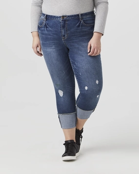 Vesey Cuffed Ankle Jean | Dark/Medium Wash Sleek Shape Anywhere Fit