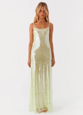 Higher Level Sequin Maxi Dress - Mint Raglan-Sleeve Daywear Comfort