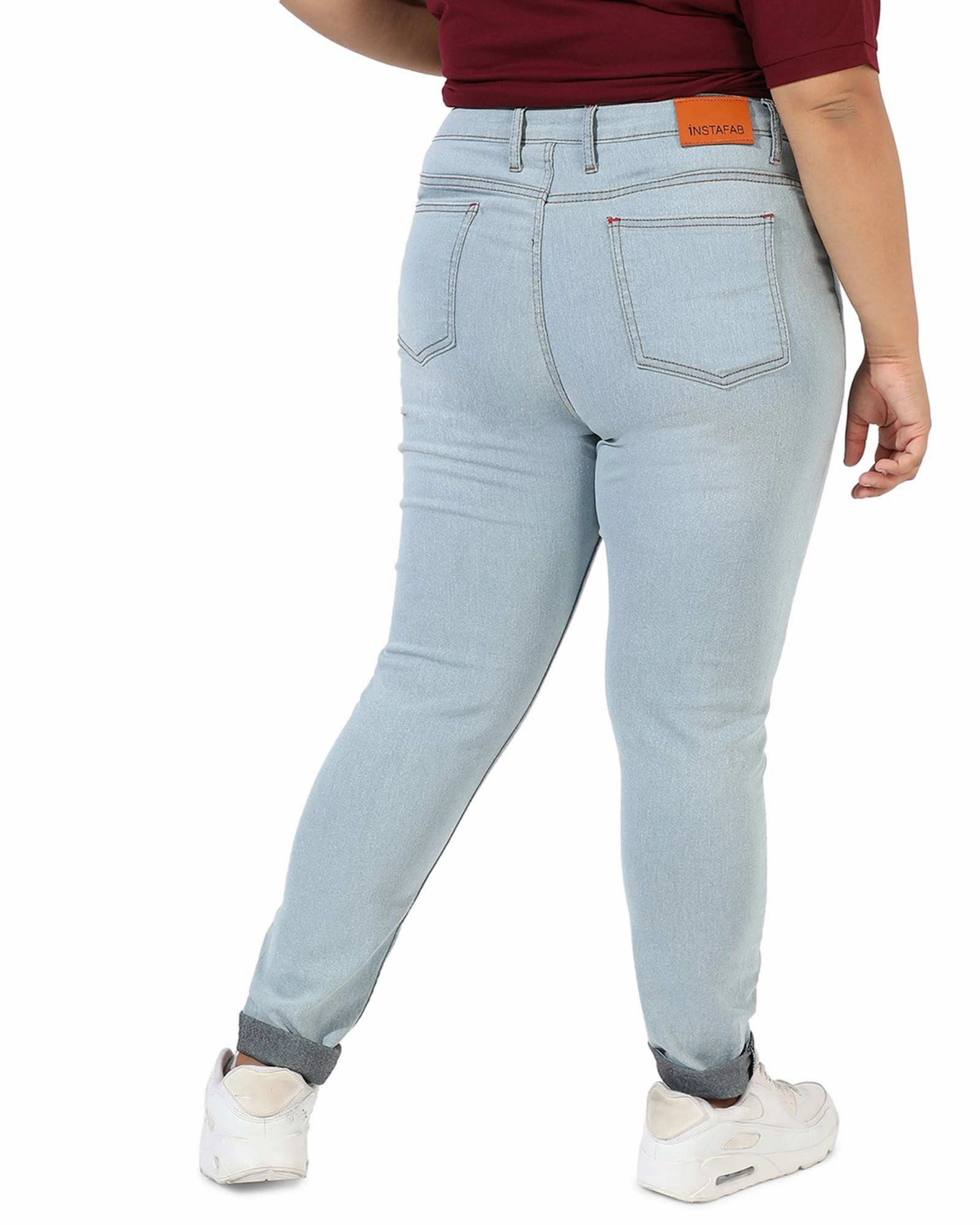 Light Blue Skinny Jeans | Light Blue Foundation Piece High Quality Holiday Vibes Winter Warmth