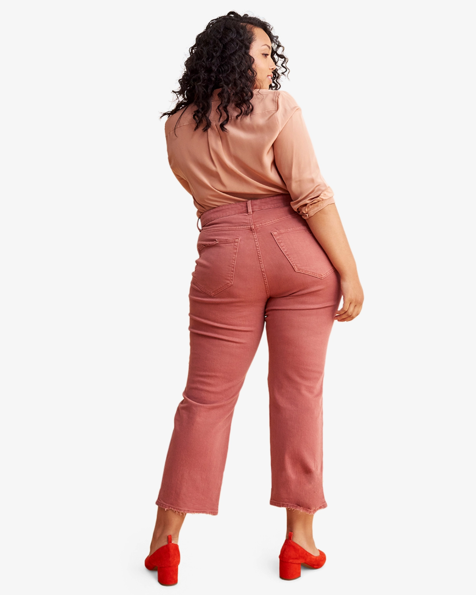 No Fuss Style Holland High Rise Straight Leg Jean | Mauve