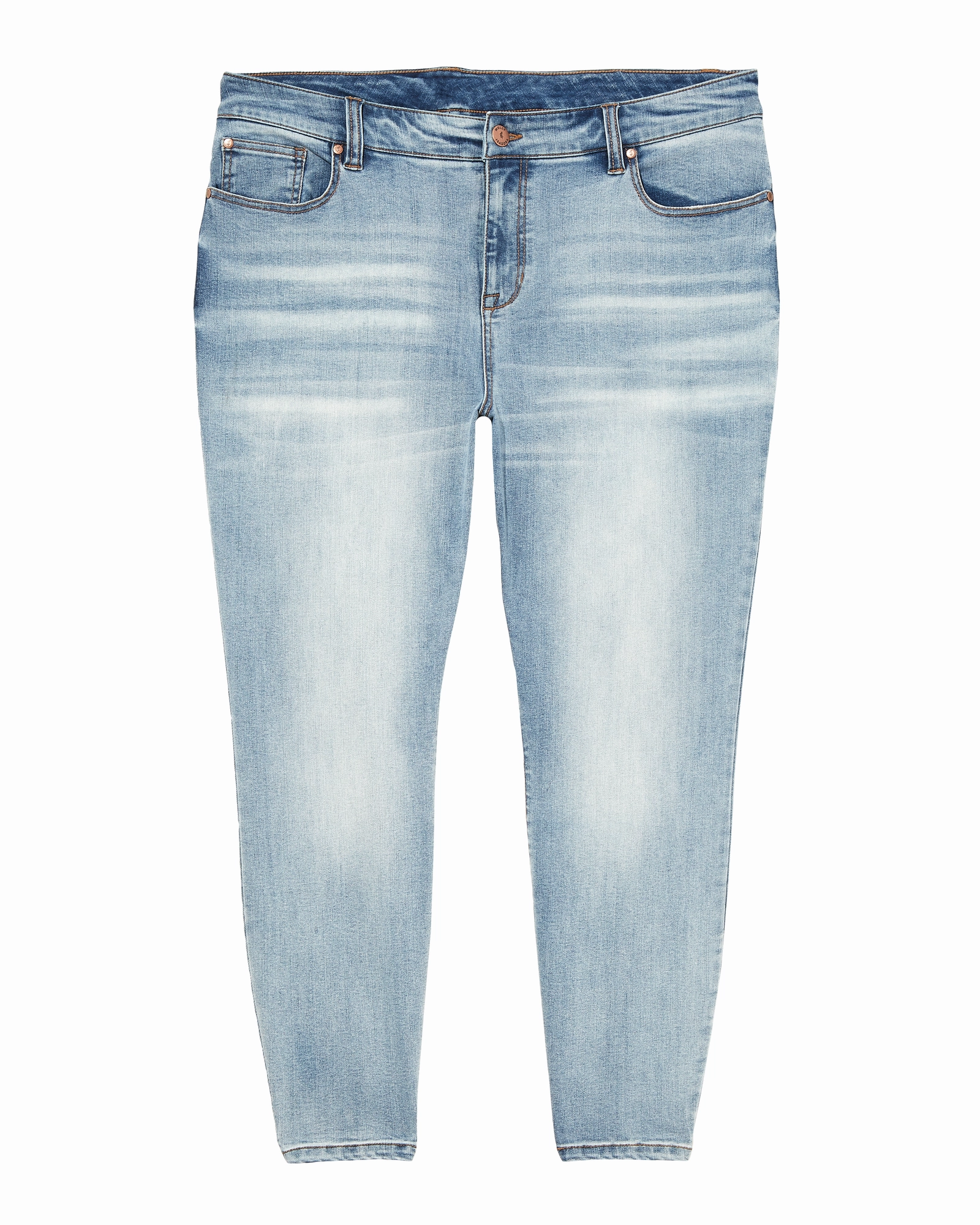 Popular Style Relaxed Thigh Cut Chestnut Mid Rise Ankle Skinny Jean | Light Wash