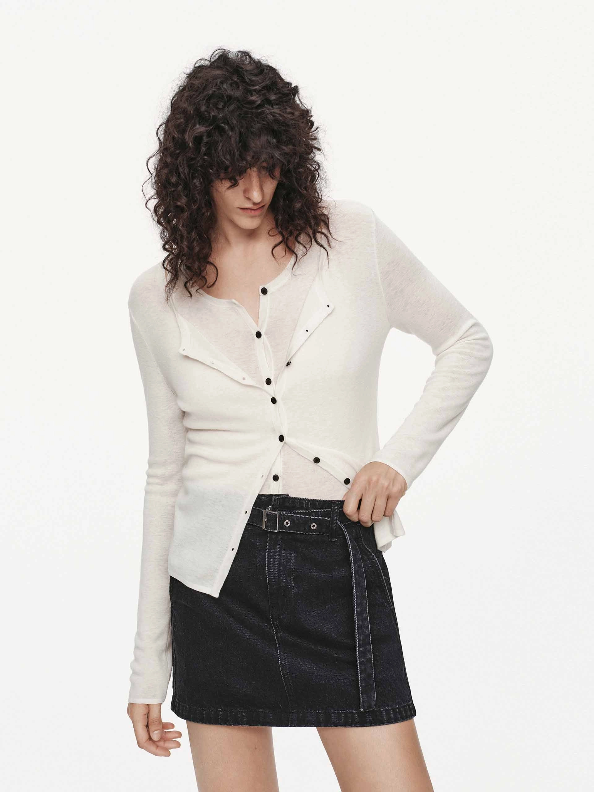 Two-piece Set Wool Cardigan Breathable mesh lining Biodegradable Fabric