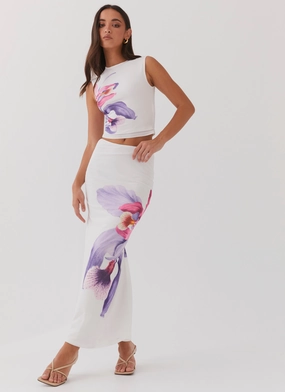 Waiting For Dawn Mesh Maxi Skirt - White Crisp Look Couture Inspired