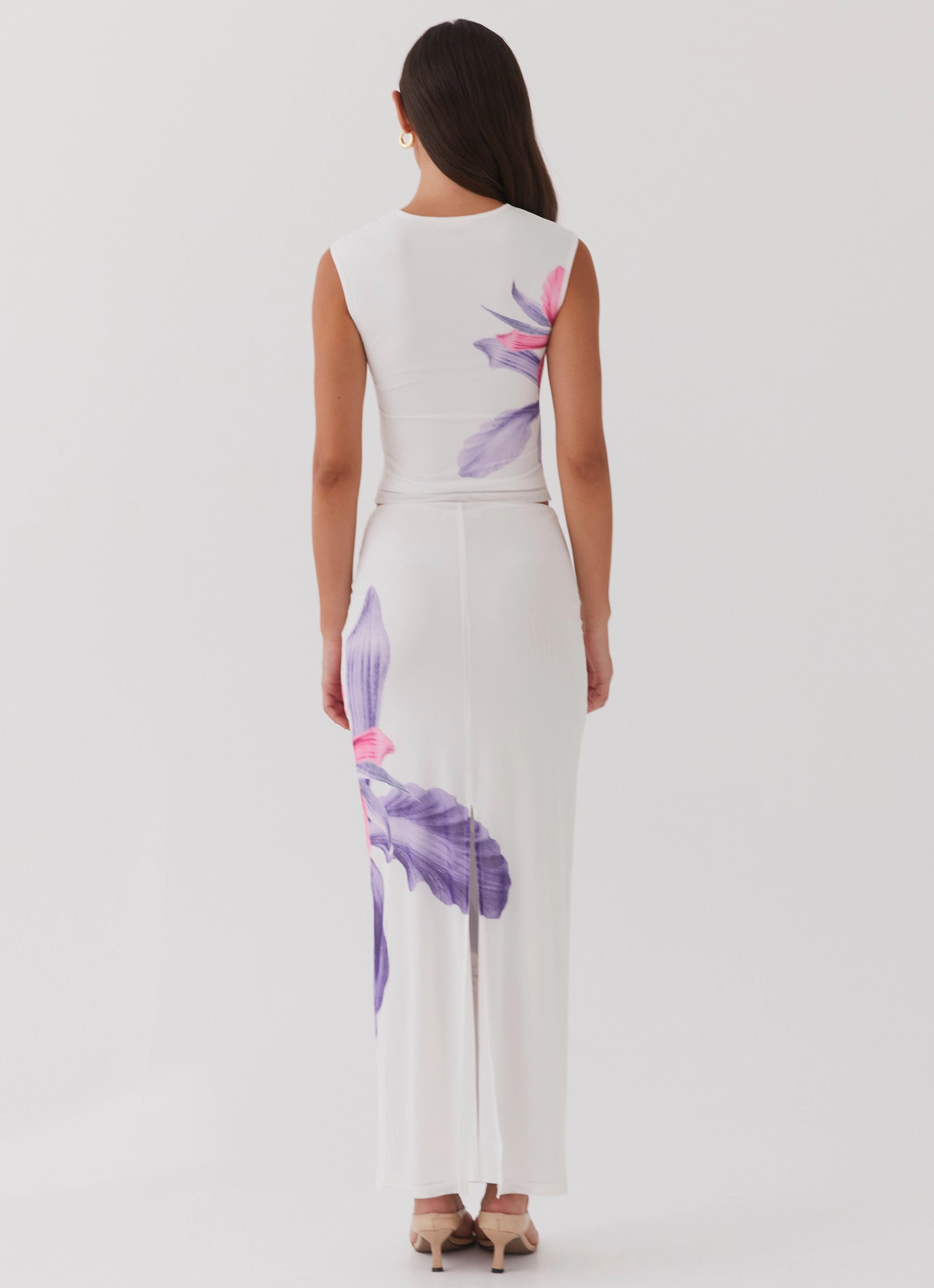 Waiting For Dawn Mesh Maxi Skirt - White Local Artisan Tassel accents