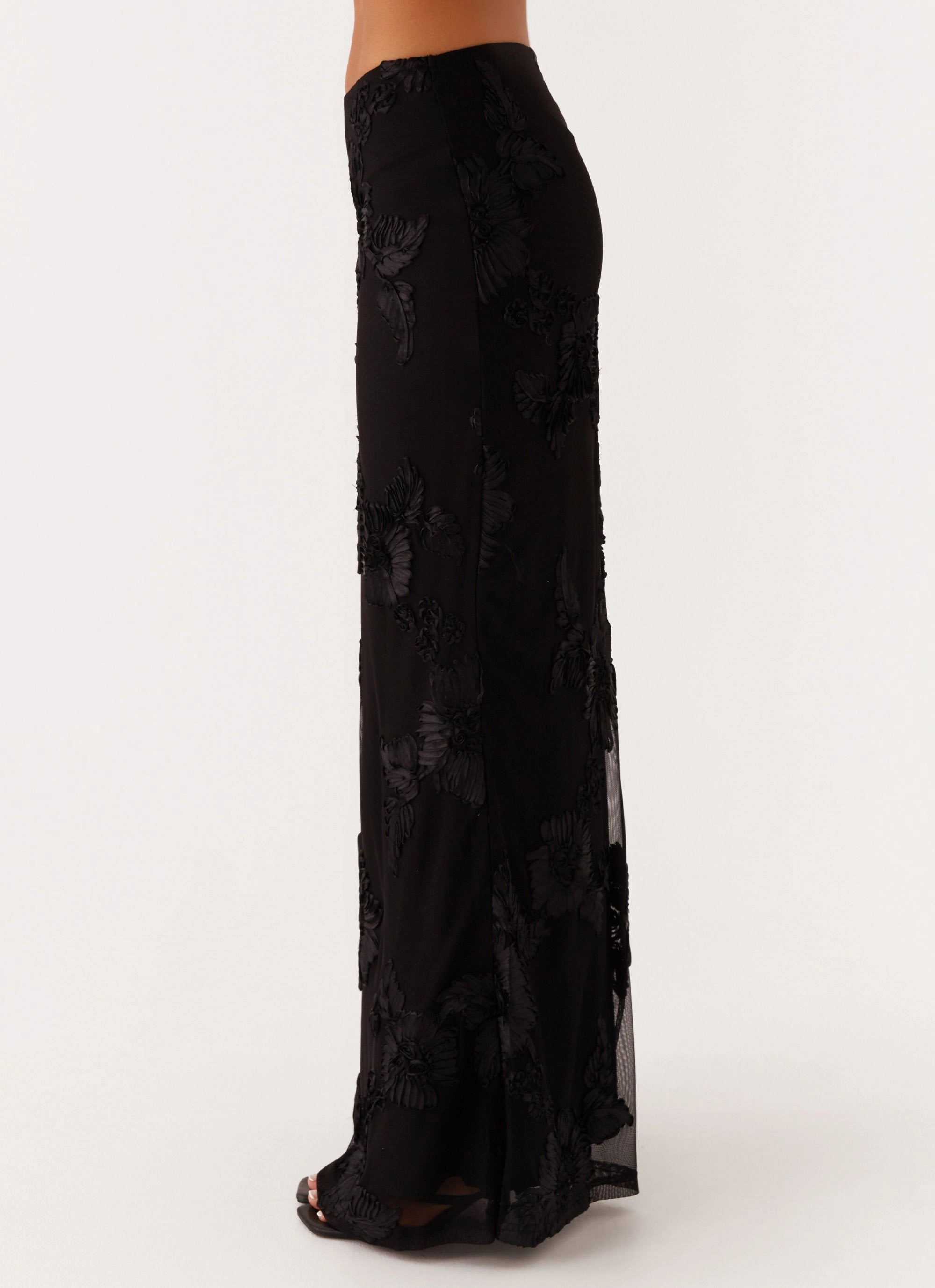 Radiate Maxi Skirt - Black Silk Touch