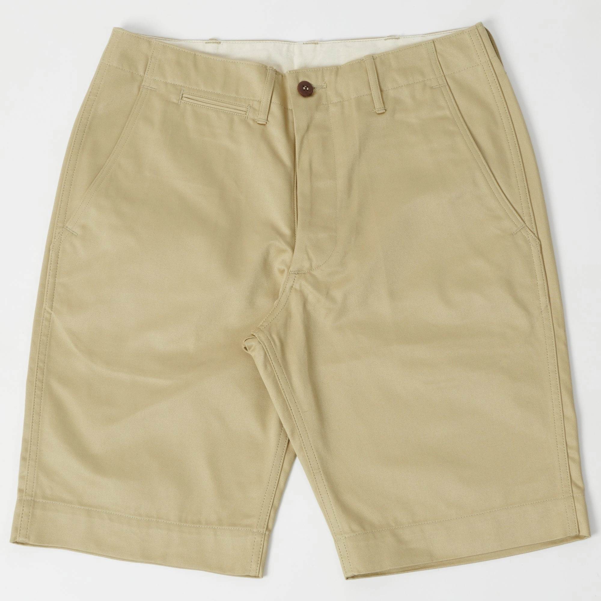 Warehouse & Co 1204 Duck Digger Chino Short - Beige Stretch Flex Soft touch finish