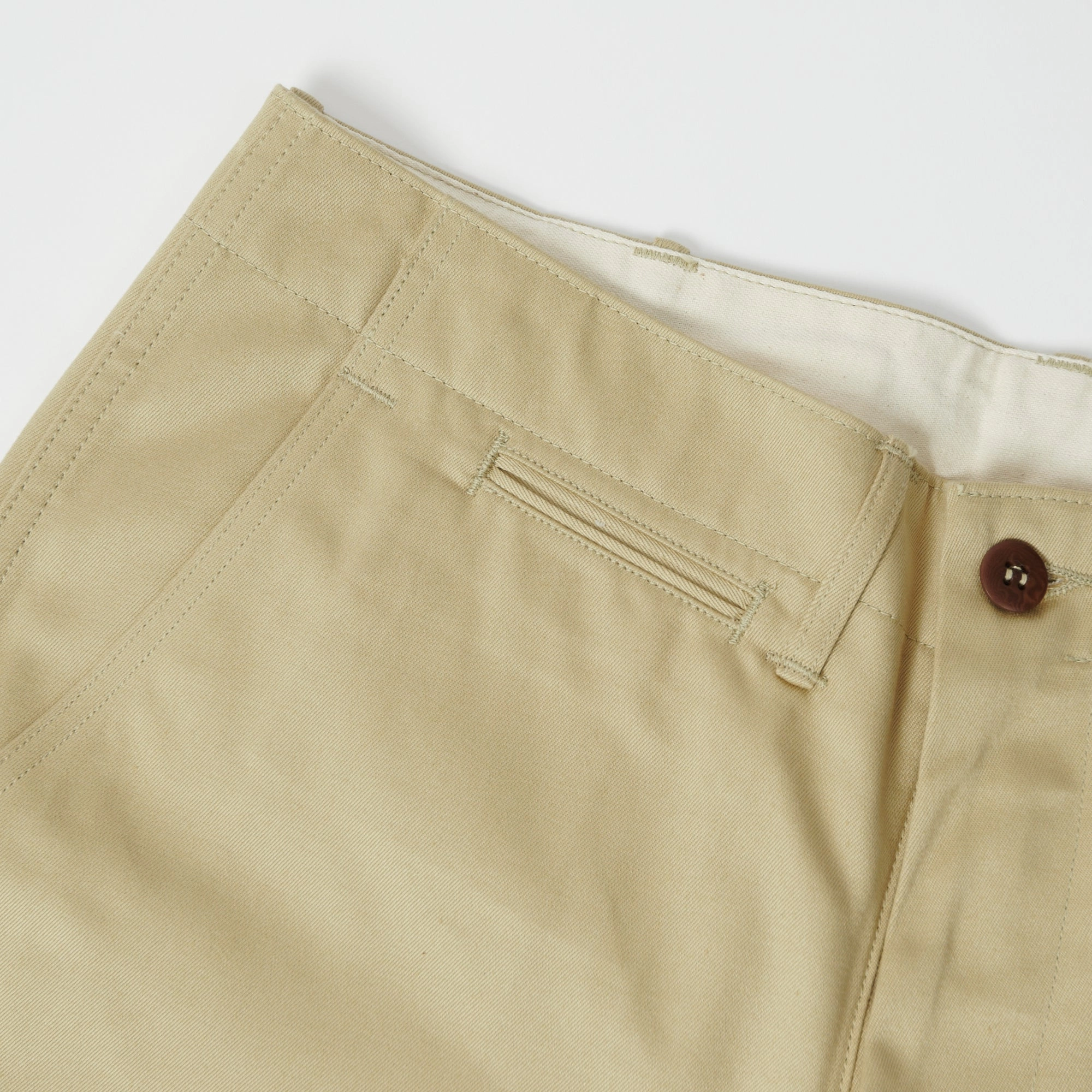 Warehouse & Co 1204 Duck Digger Chino Short - Beige Stain Resistant Treatment Simple Cut