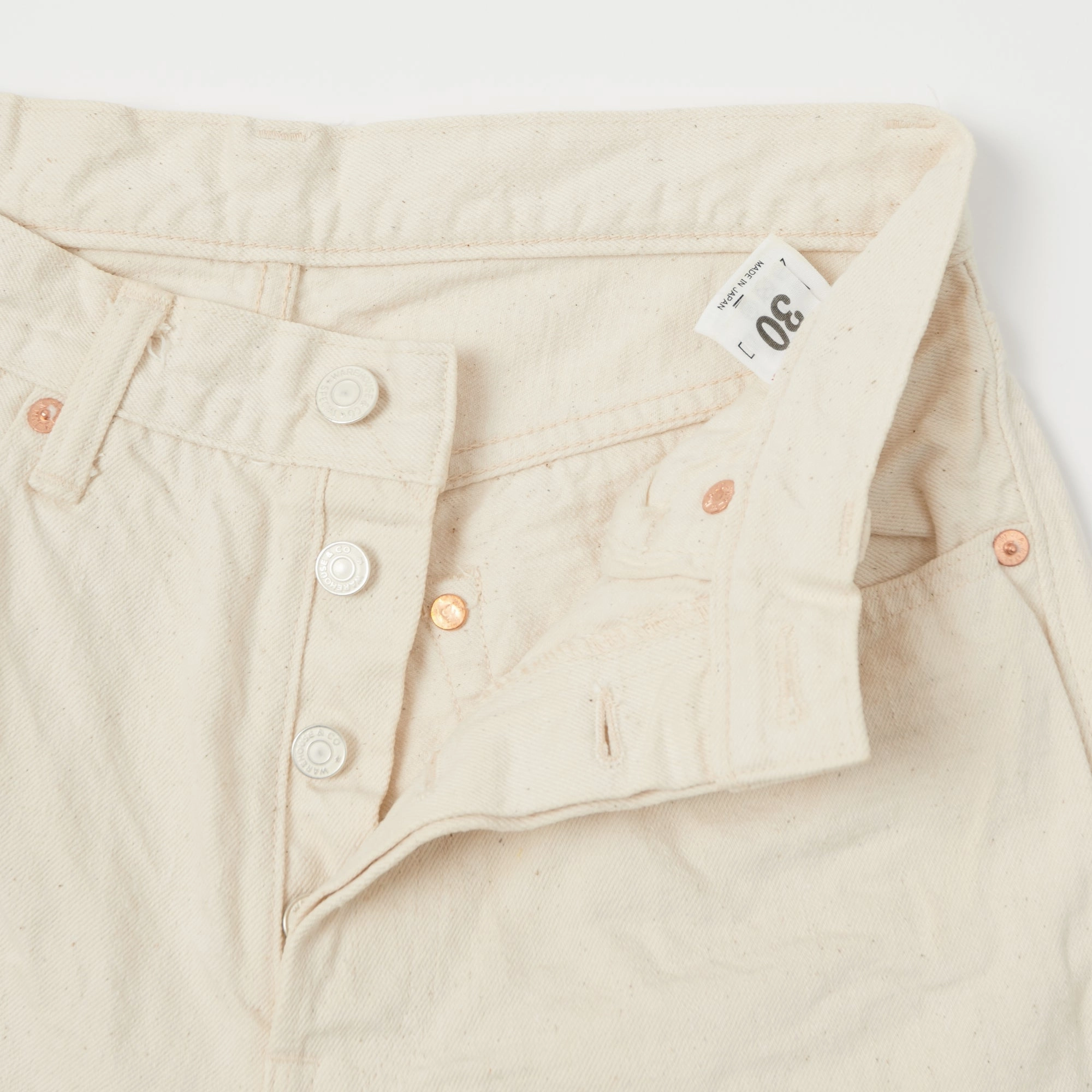 Warehouse & Co 800XX Regular Straight Jean - Ecru One Wash Movement Friendly