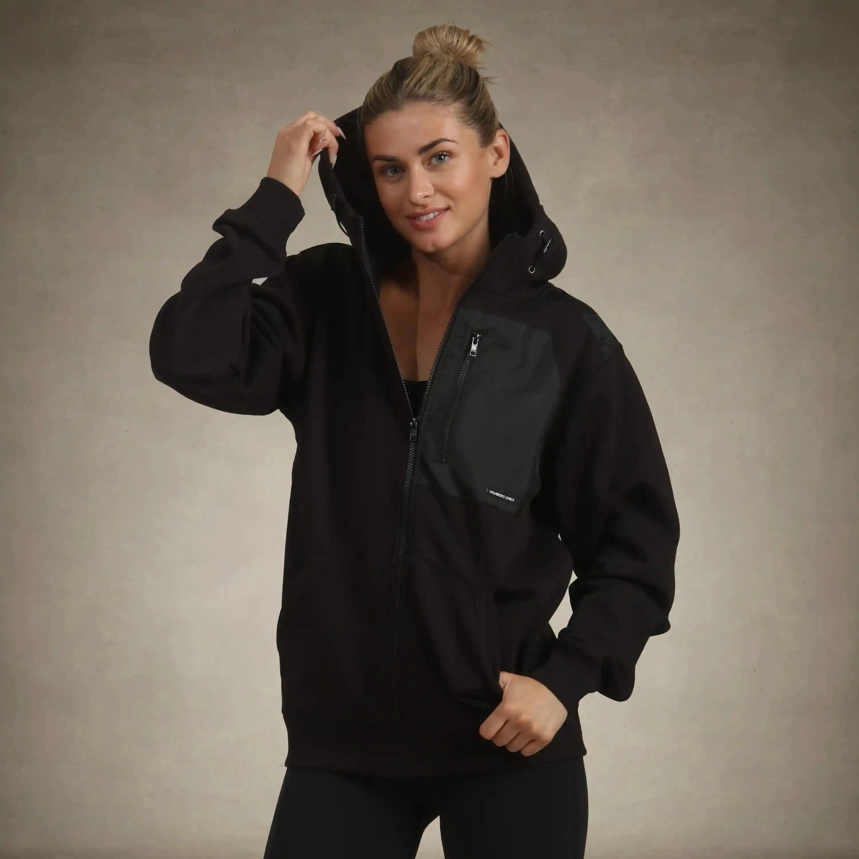 Women's Austin Zip-Up Oversized Hoodie V neck