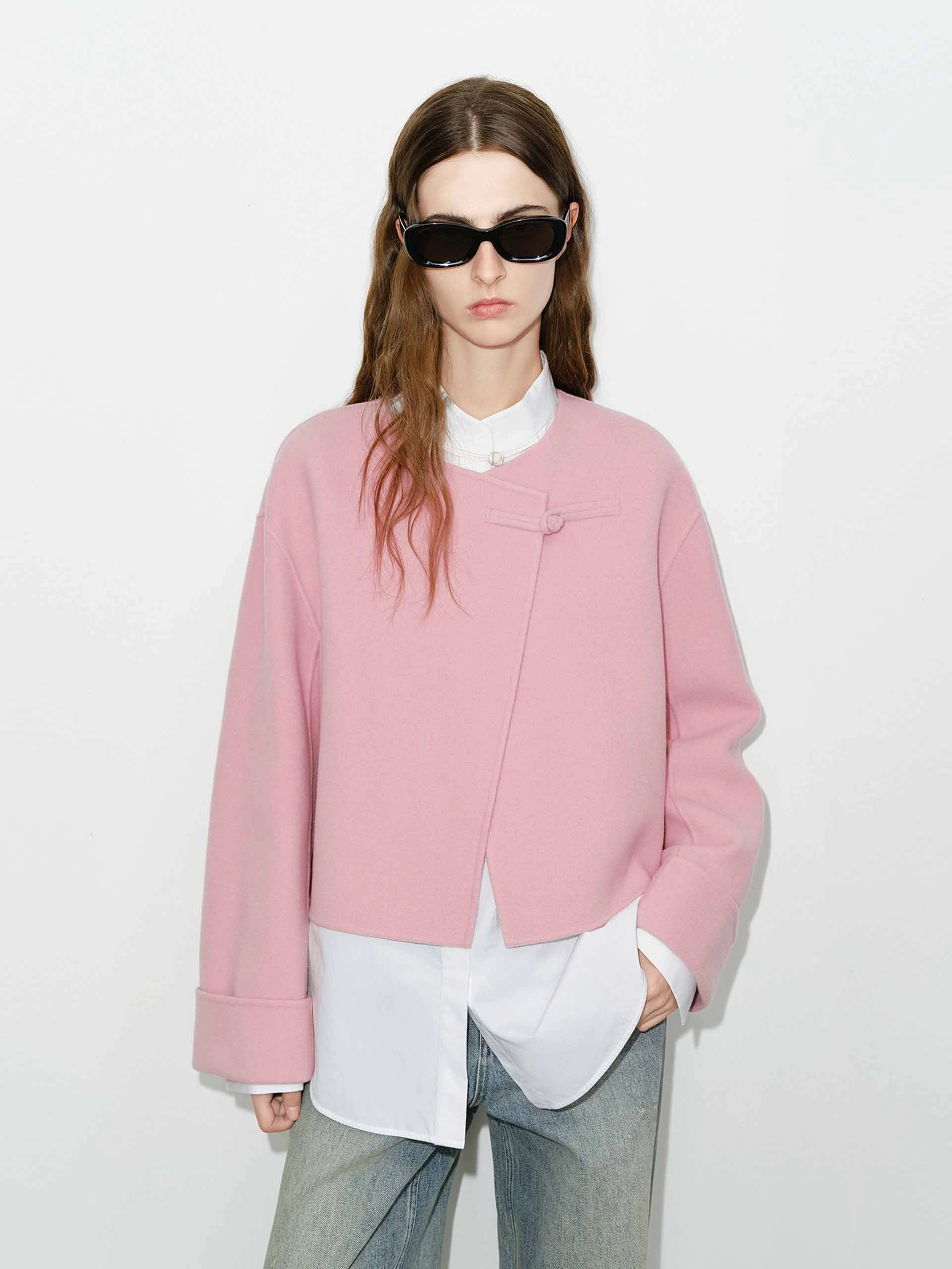 Reinforced Seam Durability Cheongsam Buckle Coat