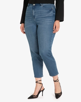 Angie High Rise Slim Straight Ankle Jeans | Medium Wash Minimalist Eco Friendly Multi Purpose Pockets