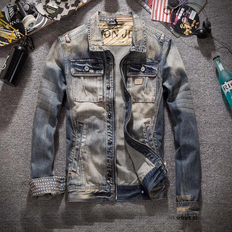 West Louis? American Trendy Cowboy Jean Jacket EcoFriendlyMaterial