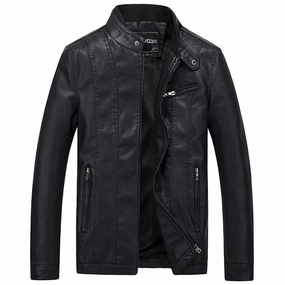 Review West Louis? Biker Style Slim Fit PU Leather Jacket