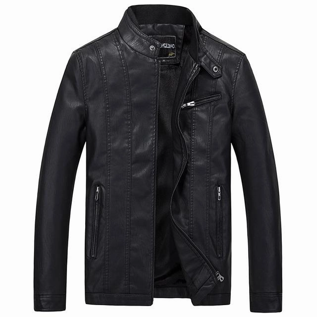 Recycled Polyester Blend West Louis? Biker Style Slim Fit PU Leather Jacket