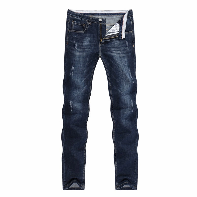 West Louis? Casual Style Slim Dark Blue Denim Jeans Comfy Classic High Quality