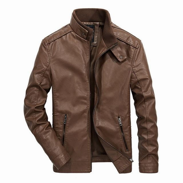 Light Reflective Trims West Louis? Classical Motorcycle Men Leather Jacket