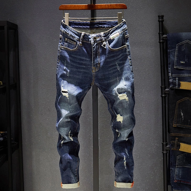 Flexible Style West Louis? Destroyed Torn Stylish Streetwear Jeans