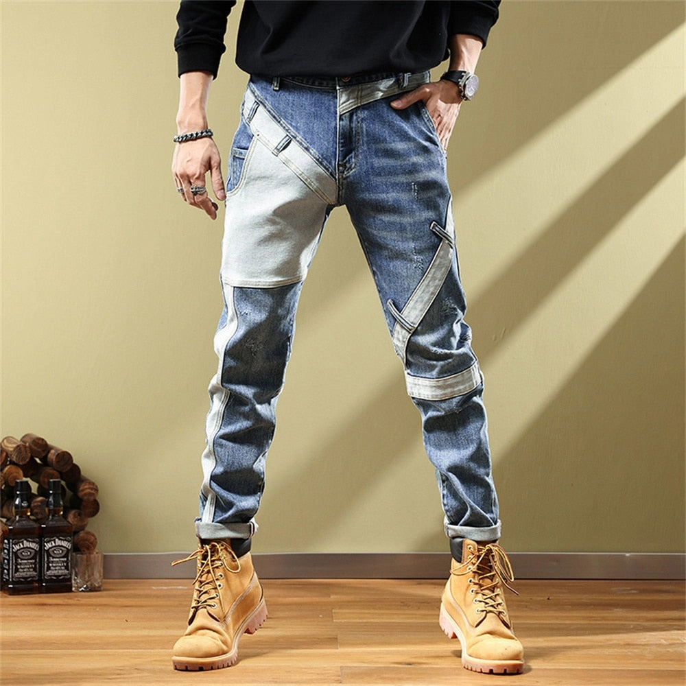 West Louis? Fashion Pockets Desinger Streetwear Relaxed Jeans Daily Style