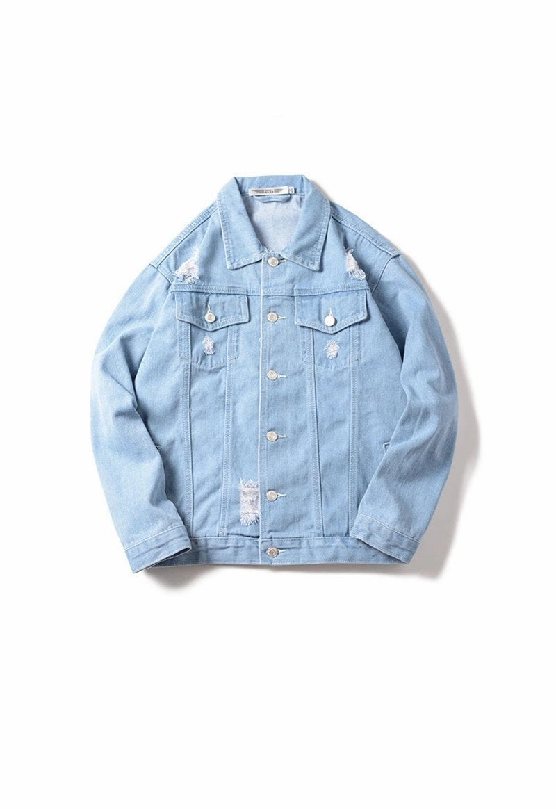 Fashionable Style High Collar Design West Louis? Spring Hole Jean Jacket