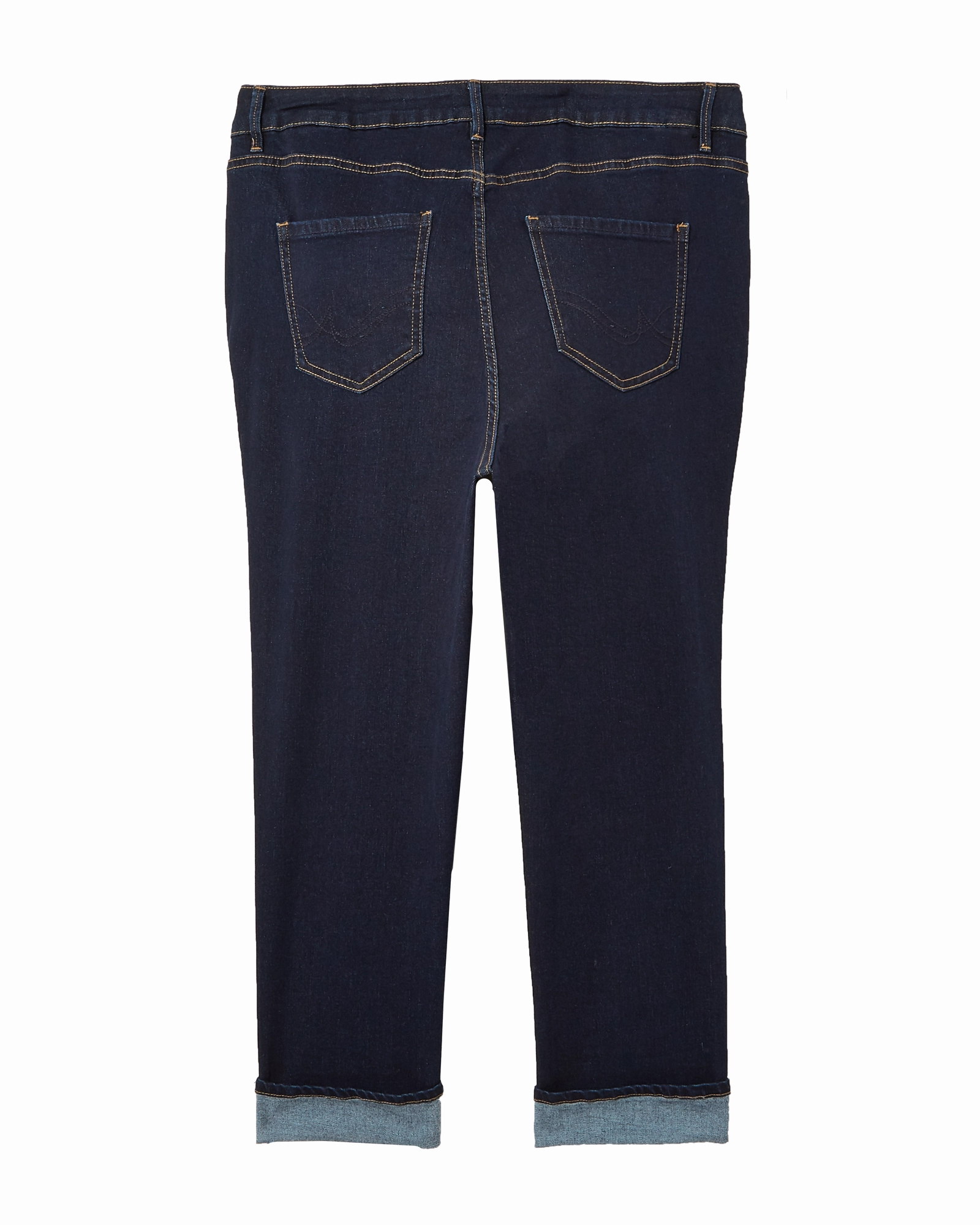 Westbury Rolled Cuff Cropped Skinny Jean | Dark Wash Reinforced Stitching Details Holiday Vibes Stretch