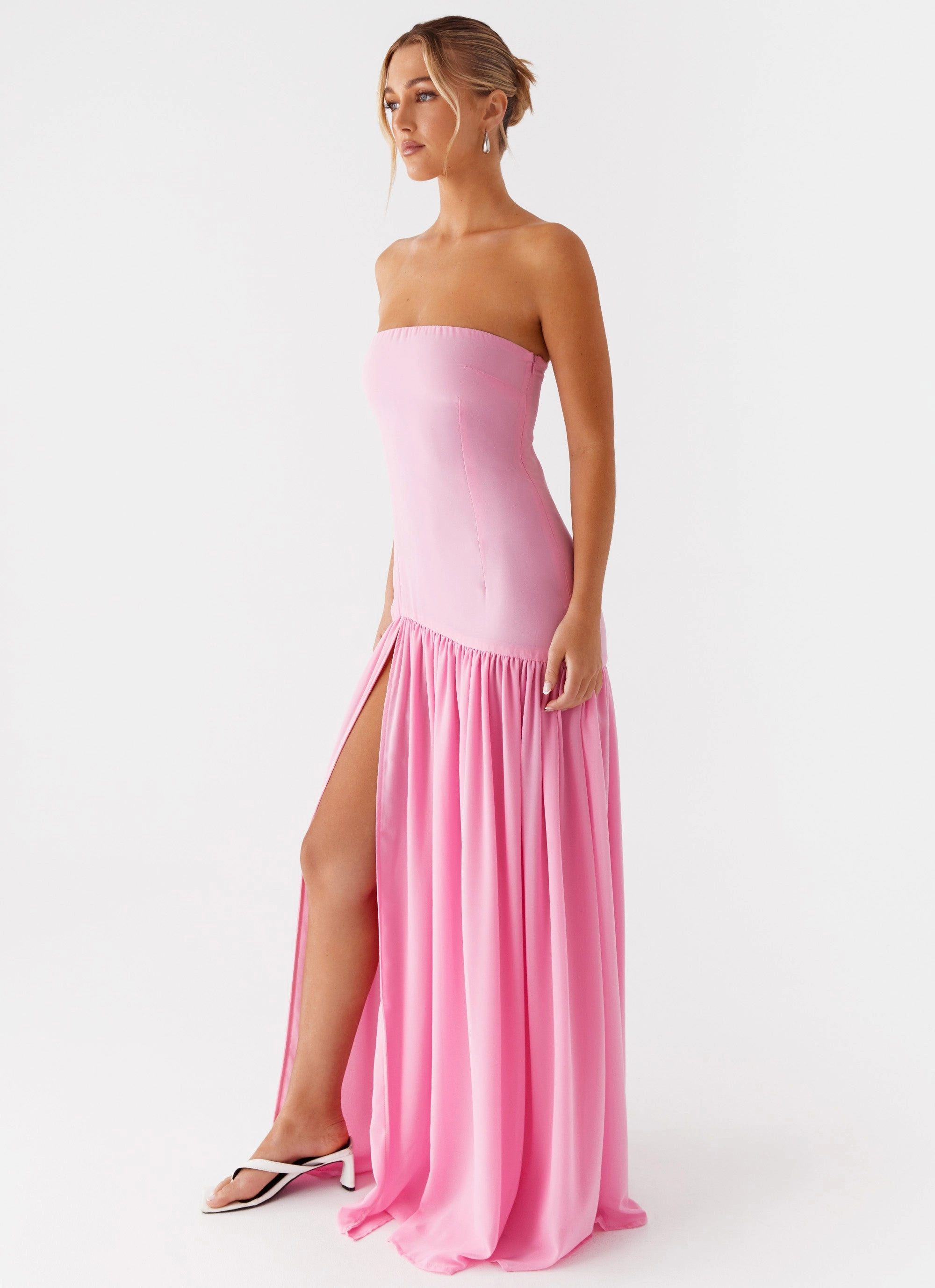 Nordic Plain Polished look dress Eden Strapless Maxi Dress - Pink