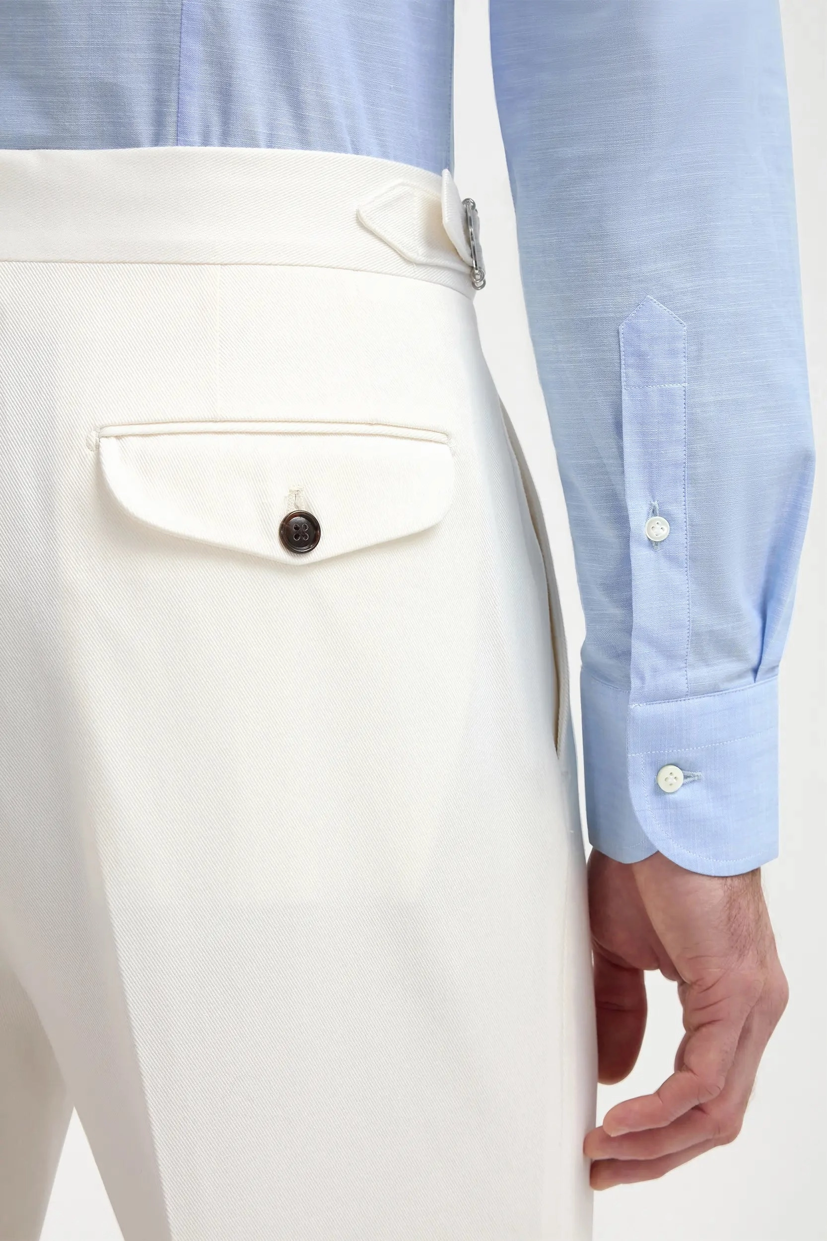 White cotton shorts - Made in Italy sequined details