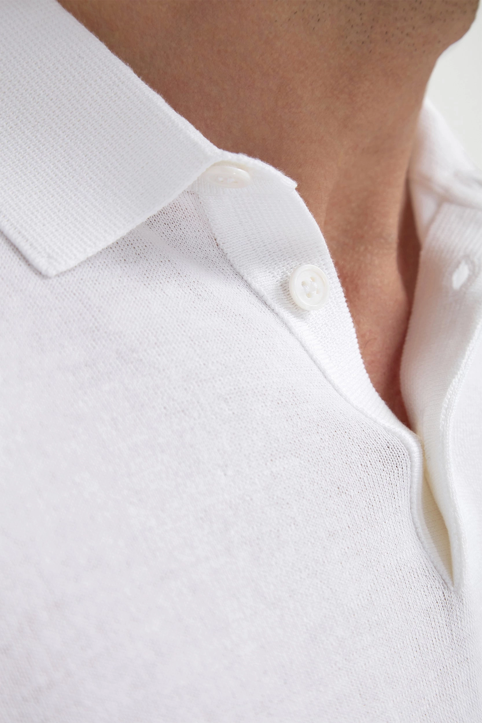 White long sleeve polo - Made in Italy Day Layer