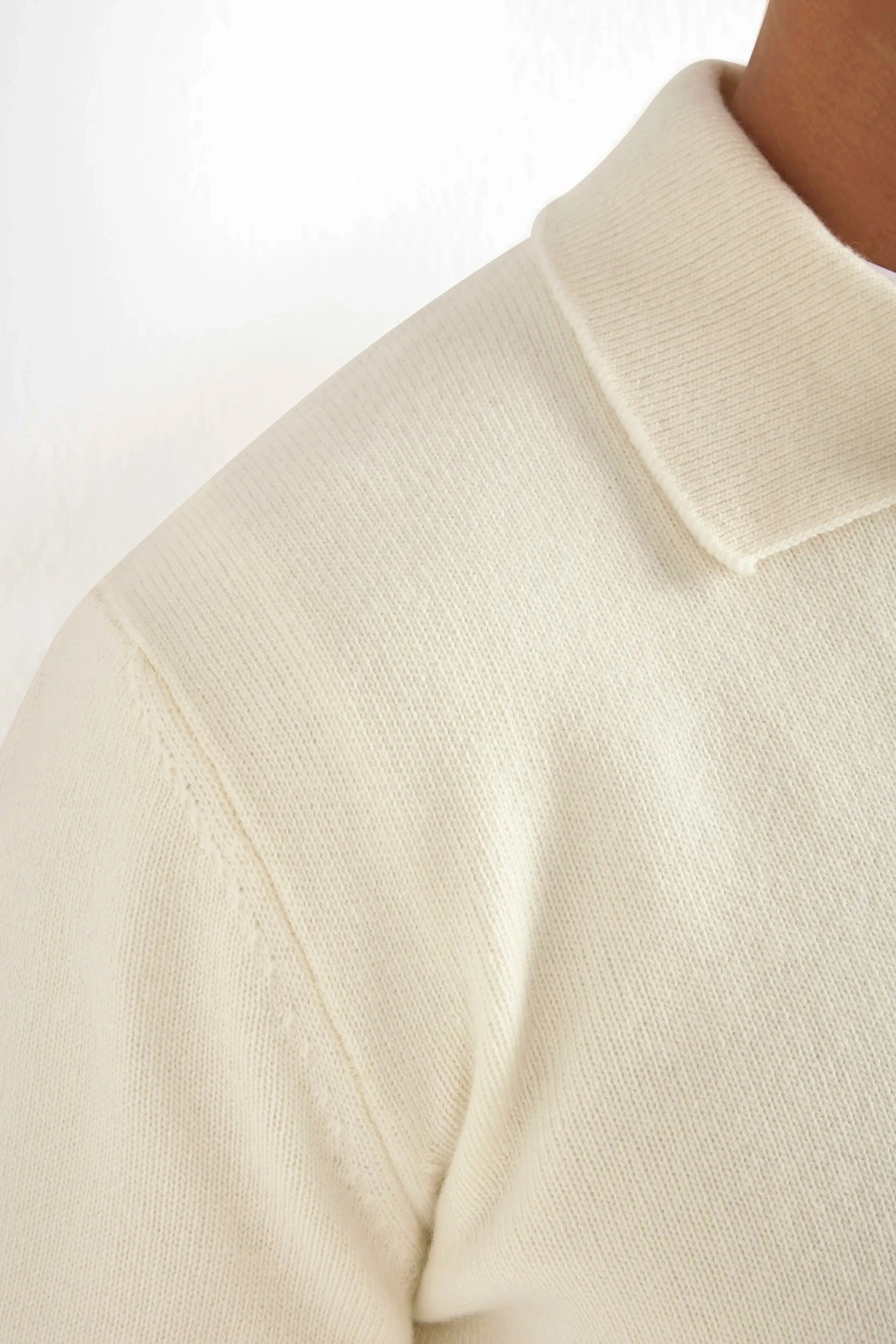 White wool polo - Made in Italy Relaxed Layer SeamFree Technology