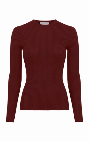Knit Density Options Colorfast Dyed Knit Browning Knit Sweater in Burnt Sienna Cashmere Silk
