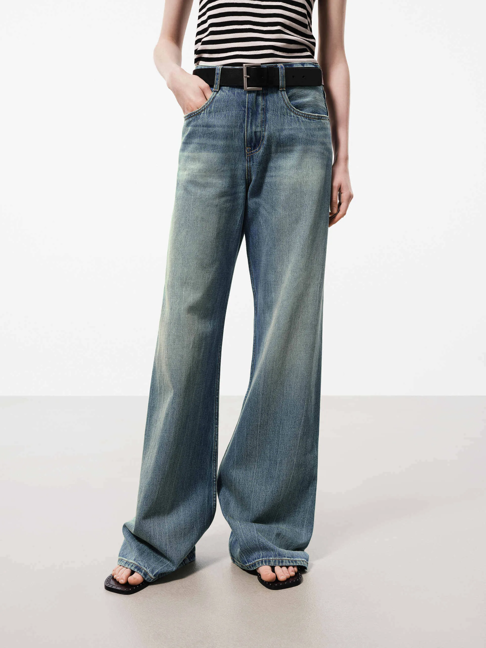 Trend Neutral Weekend Vibes Wide Leg Cotton Jeans