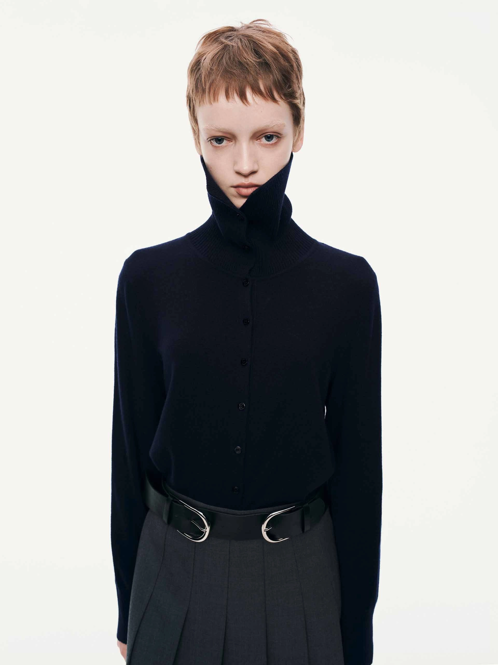 Urban Layer Wide Collar Wool Cardigan