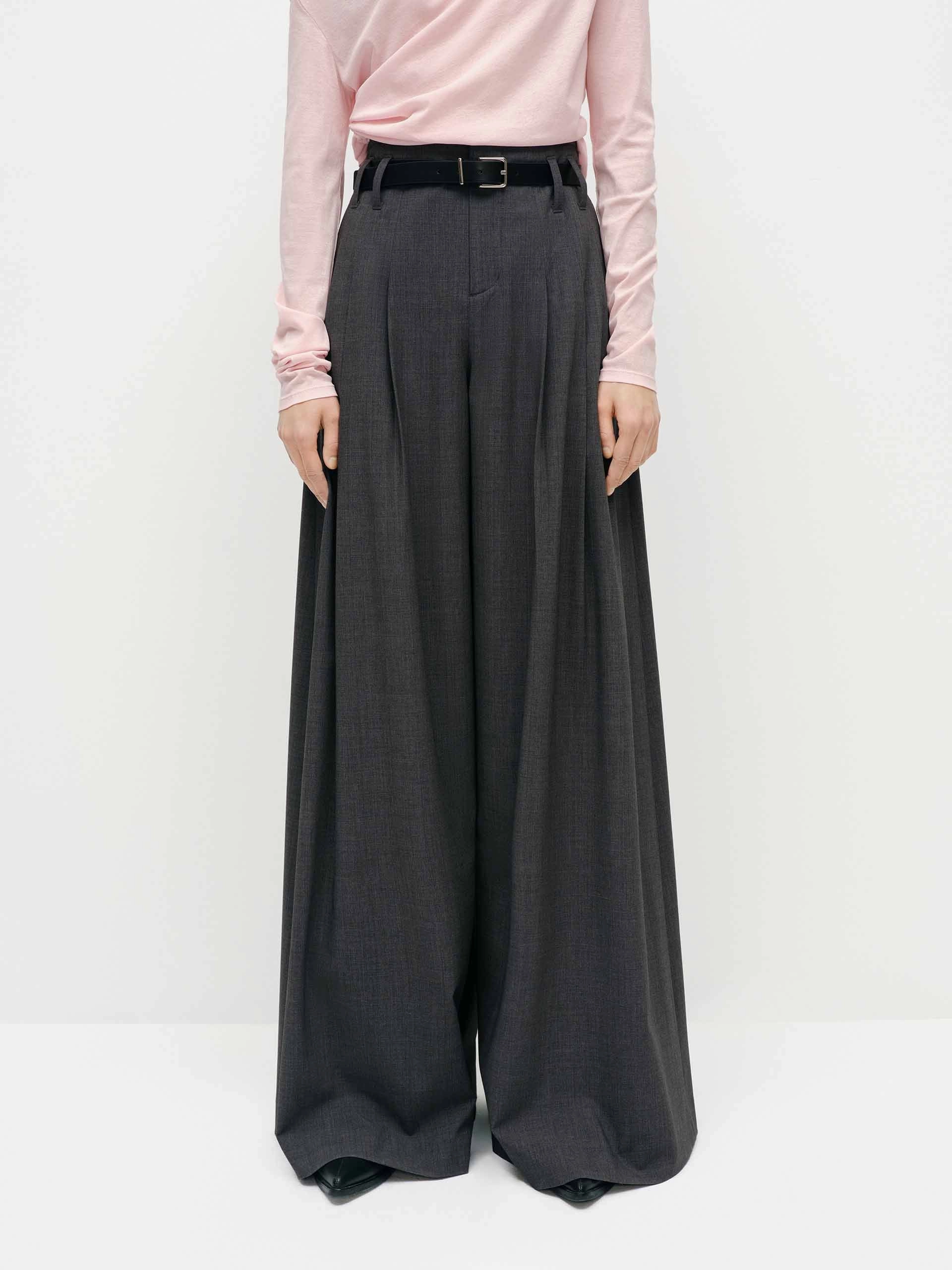 Dynamic Flex Panels Wide Leg Belted Pants