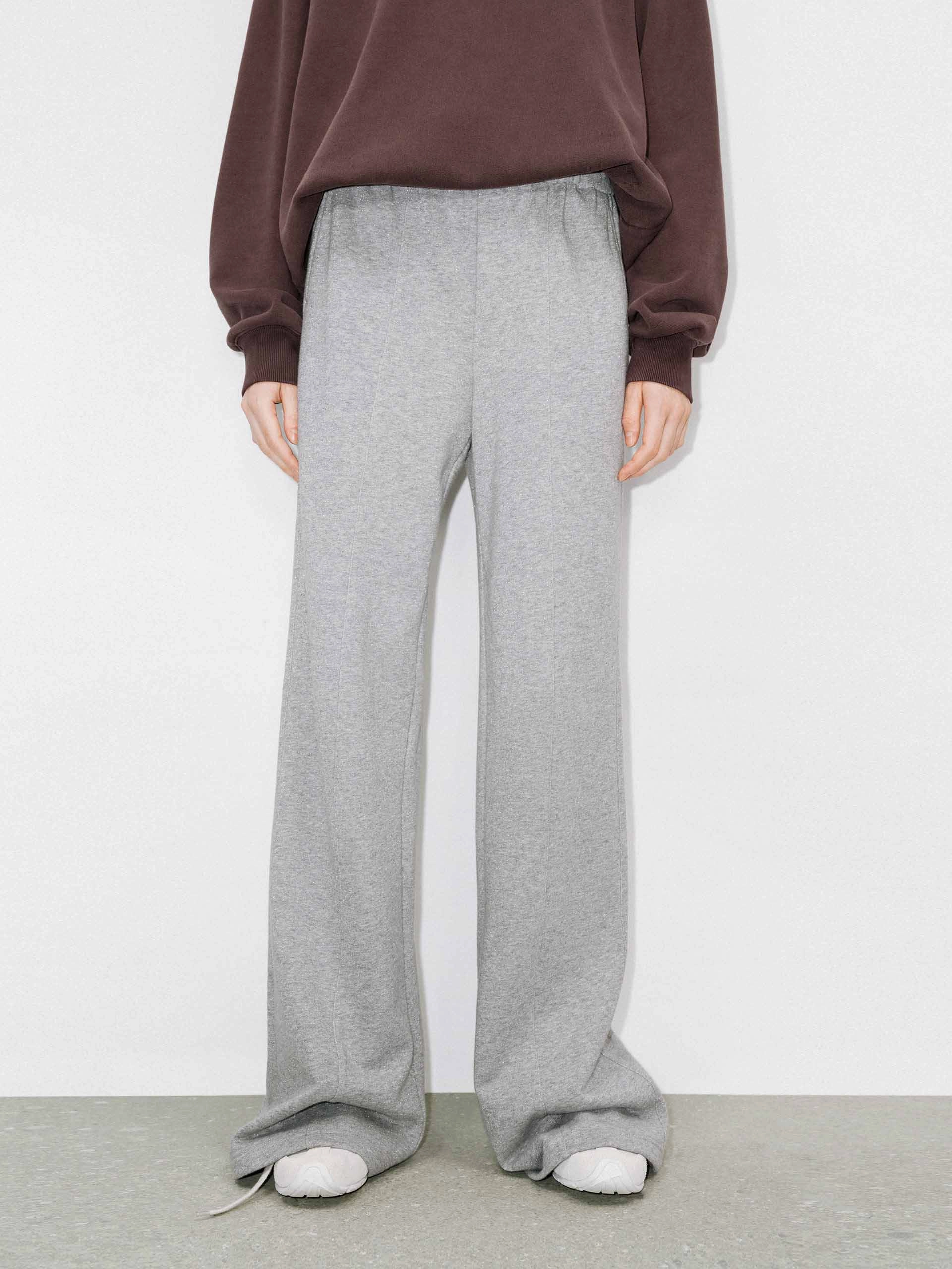 Sporty Touch Stretch Layer Fit Wide Leg Comfy Sweatpants